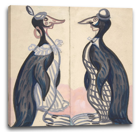 Leinwandbild Sergey Sudeikin - Zwei Pinguine, männlich und weiblich