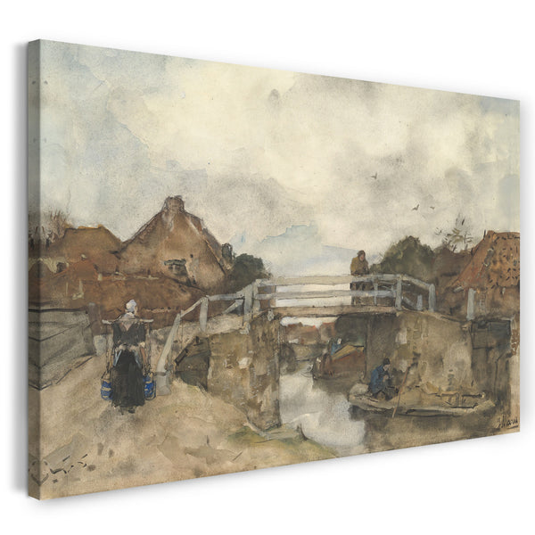 Leinwandbild Jacob Maris - Niederländischer Kanal, Rijswijk