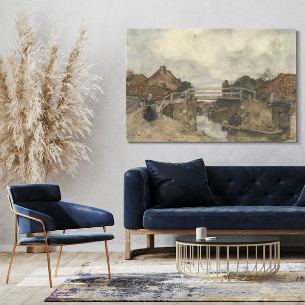 Leinwandbild Jacob Maris - Niederländischer Kanal, Rijswijk