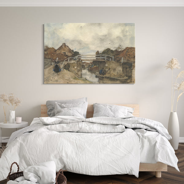 Leinwandbild Jacob Maris - Niederländischer Kanal, Rijswijk