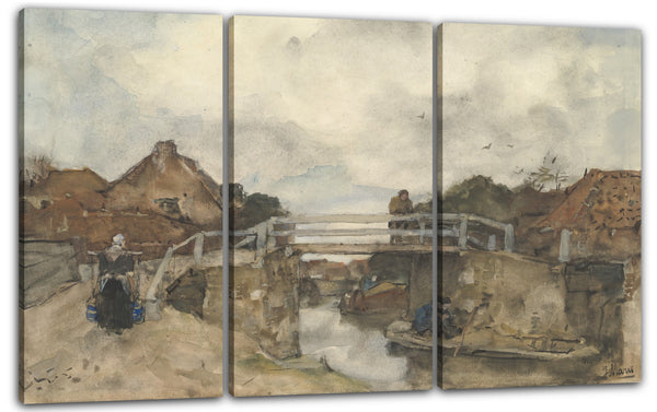 Leinwandbild Jacob Maris - Niederländischer Kanal, Rijswijk