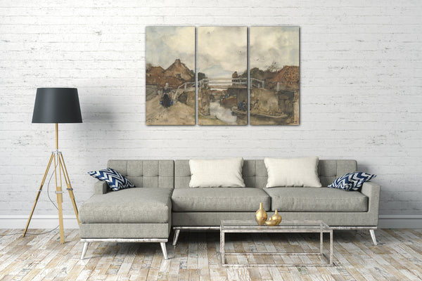 Leinwandbild Jacob Maris - Niederländischer Kanal, Rijswijk