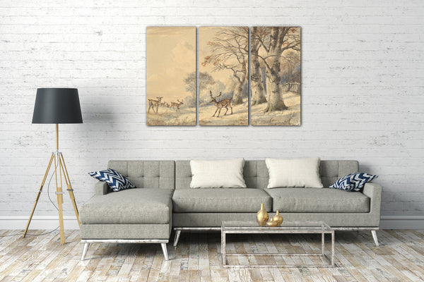 Leinwandbild Hendrik Gerrit ten Cate - Deer unter Buche Bäume im Sommer