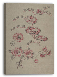 Leinwandbild Anonym, Französisch, 19. Jahrhundert - Rosa Blumenmuster