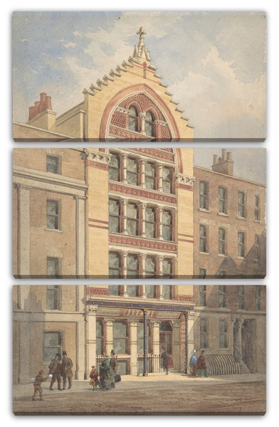 Leinwandbild Anonym, Britisch, 19. Jahrhundert - Fassade eines Handelsgebäudes, venetianische gotische Art