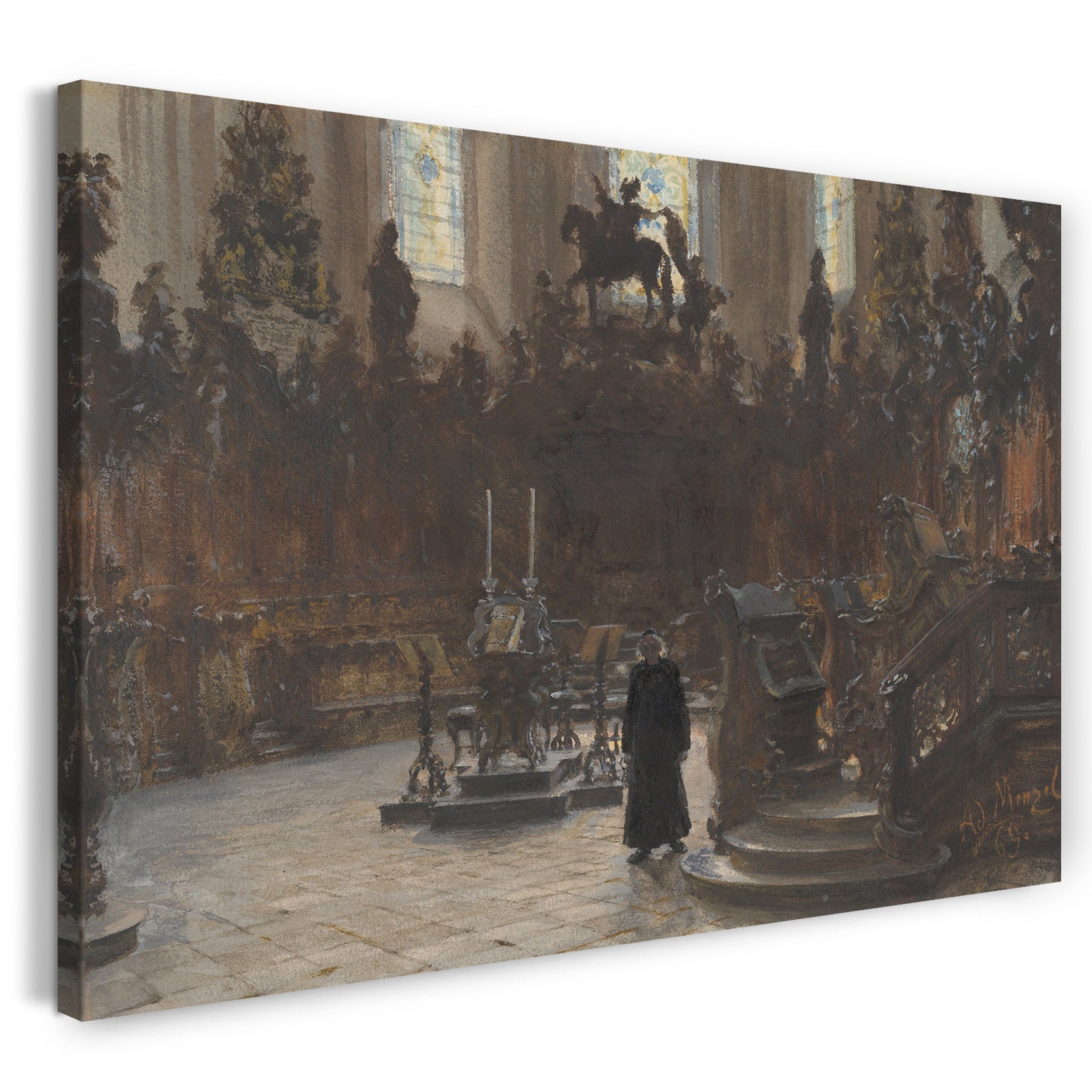Leinwandbild Adolph Menzel - Die Chorställe im Mainzer Dom