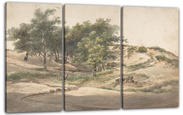 Leinwandbild Andreas Schelfhout - Eine bewaldete Landschaft in der Nähe von Beekhuizen