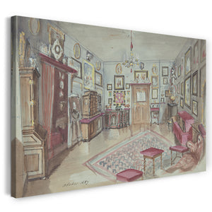 Leinwandbild Anonym, Französisch, 19. Jahrhundert - Zeichnung eines Innenraums: Atelier