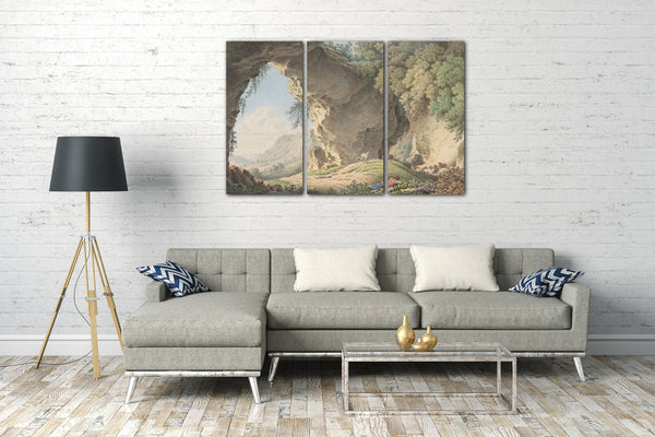 Leinwandbild Philip Heinrich Dunker - Felsige Landschaft mit schlafendem Schäfer
