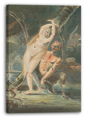Leinwandbild William Hamilton - Amymone (?) mit einem lüsternen Satyr