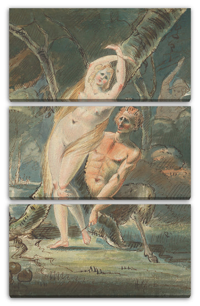 Leinwandbild William Hamilton - Amymone (?) mit einem lüsternen Satyr