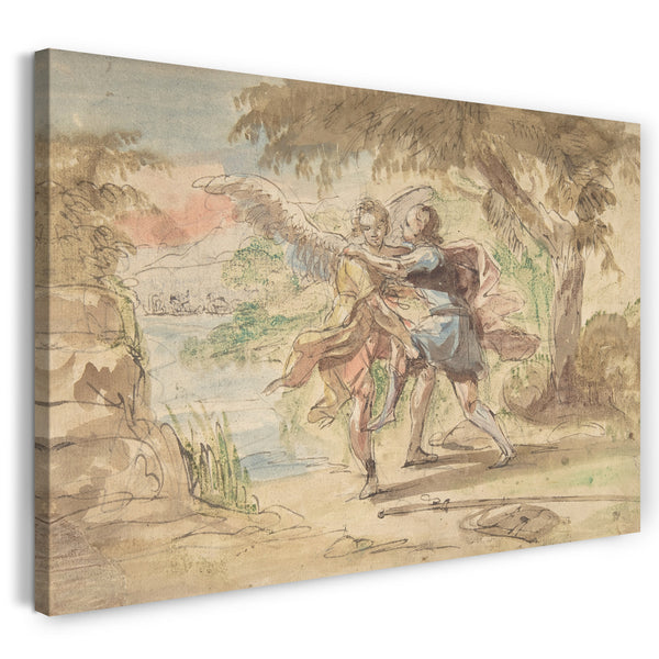 Leinwandbild Johann Jacob Eybelwieser - Jakob und der Engel
