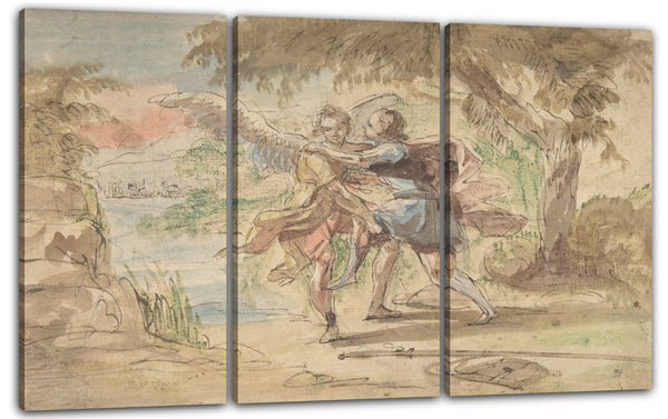 Leinwandbild Johann Jacob Eybelwieser - Jakob und der Engel