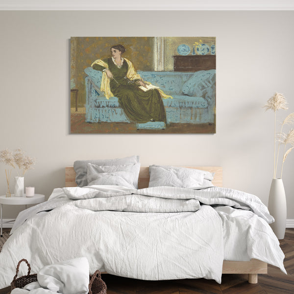 Leinwandbild Walter Crane - Frau sitzt auf einem Sofa