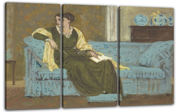 Leinwandbild Walter Crane - Frau sitzt auf einem Sofa