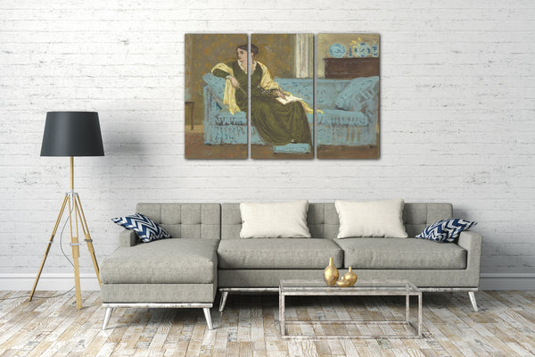 Leinwandbild Walter Crane - Frau sitzt auf einem Sofa