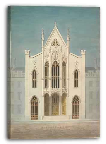 Leinwandbild Alexander Jackson Davis - Studie für eine Bibliothek (Vorderansicht)