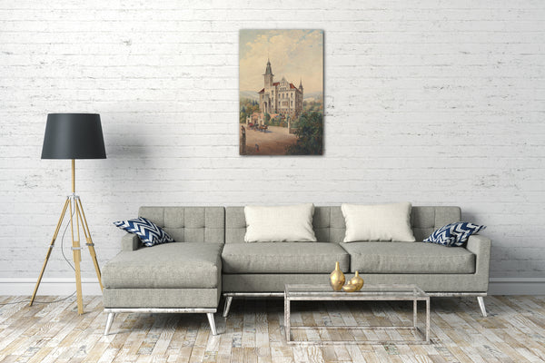 Leinwandbild Rudolf von Alt - Blick auf eine Schweizer Villa
