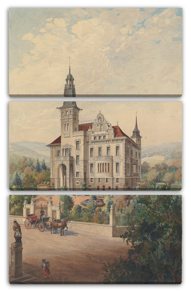 Leinwandbild Rudolf von Alt - Blick auf eine Schweizer Villa
