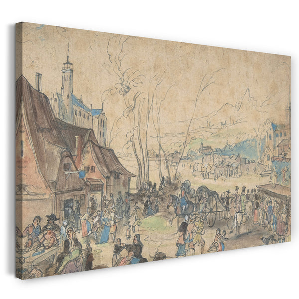 Leinwandbild Meister des Eremitage Skizzenbuch - Dorfmesse