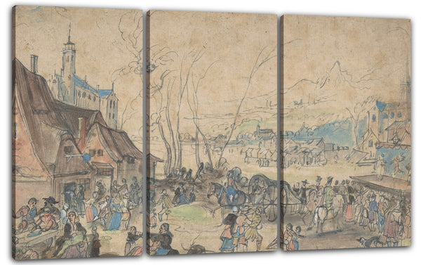 Leinwandbild Meister des Eremitage Skizzenbuch - Dorfmesse
