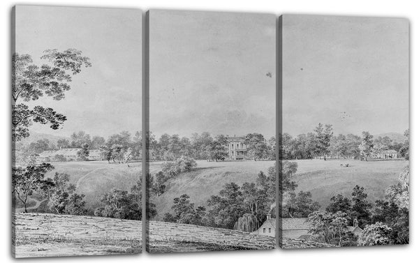 Leinwandbild Thomas Kelah Wharton - Blick auf das David Hosack-Anwesen, Hyde Park, New York, von Osten (aus Hosack Album)