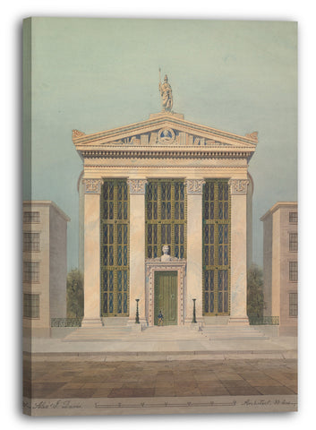 Leinwandbild Alexander Jackson Davis - Studie für die Astor Library, New York