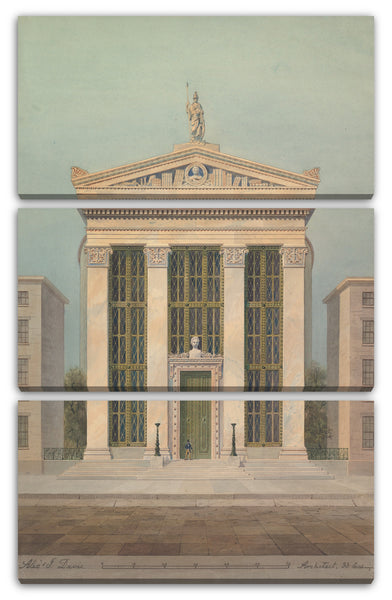 Leinwandbild Alexander Jackson Davis - Studie für die Astor Library, New York