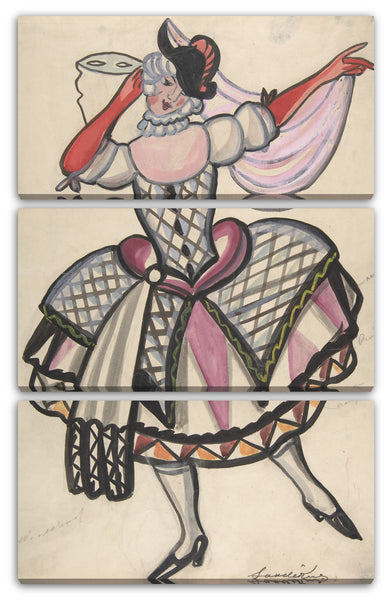 Leinwandbild Sergey Sudeikin - Frau in einem Harlekinkostüm, die eine Maske hält