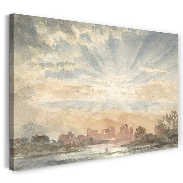 Leinwandbild Joseph Michael Gandy - Landschaft mit aufgehender Sonne, 1. Dezember 1828, 8.30 Uhr