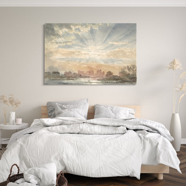 Leinwandbild Joseph Michael Gandy - Landschaft mit aufgehender Sonne, 1. Dezember 1828, 8.30 Uhr
