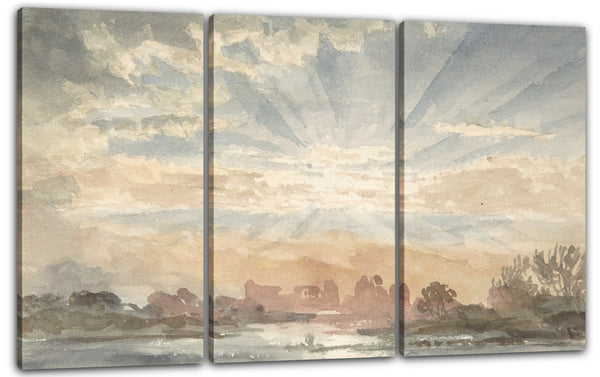 Leinwandbild Joseph Michael Gandy - Landschaft mit aufgehender Sonne, 1. Dezember 1828, 8.30 Uhr