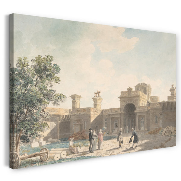 Leinwandbild Jean Lubin Vauzelle - Der Eingang Portico des Château d'Anet, von der Innenseite des Hofes aus gesehen