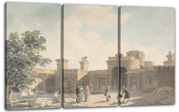 Leinwandbild Jean Lubin Vauzelle - Der Eingang Portico des Château d'Anet, von der Innenseite des Hofes aus gesehen