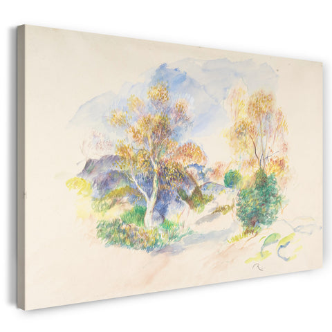 Leinwandbild Auguste Renoir - Landschaft mit einem Pfad zwischen Bäumen