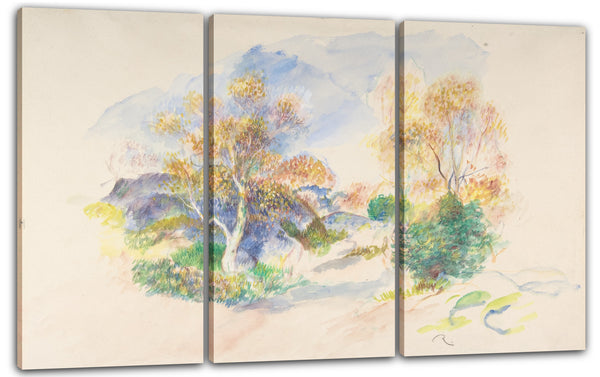 Leinwandbild Auguste Renoir - Landschaft mit einem Pfad zwischen Bäumen