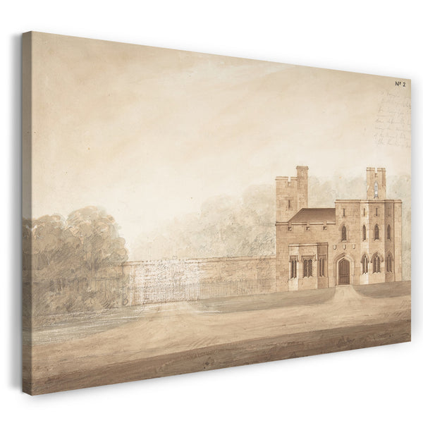 Leinwandbild Sir Jeffry Wyatville - Entwurf für Bishopsgate Lodge, in Windsor Castle, Berkshire