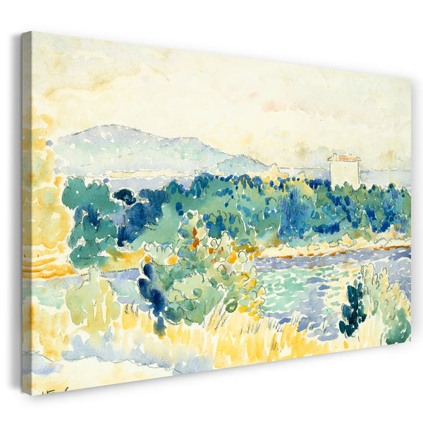 Leinwandbild Henri-Edmond-Kreuz - Mediterrane Landschaft mit einem Weißen Haus