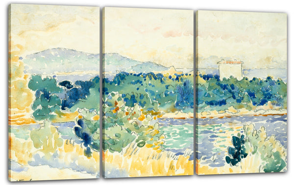 Leinwandbild Henri-Edmond-Kreuz - Mediterrane Landschaft mit einem Weißen Haus