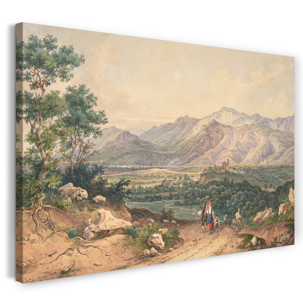 Leinwandbild Ernst Welker - Ansicht des Libanon, nach einem englischen Stich und einem italienischen Motiv der Sabiner Berge