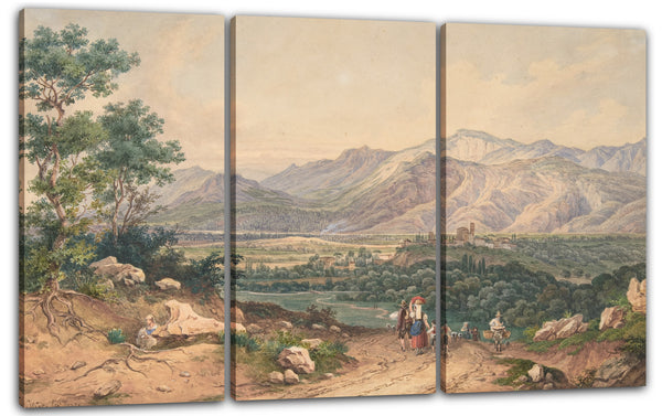 Leinwandbild Ernst Welker - Ansicht des Libanon, nach einem englischen Stich und einem italienischen Motiv der Sabiner Berge