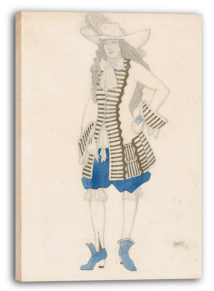 Leinwandbild Léon Bakst - Kostümentwurf für einen Höfling, wahrscheinlich für das Ballett 'La Belle au Bois Dormant' (Dornröschen), uraufgeführt im Alhambra Theater in London, 1921
