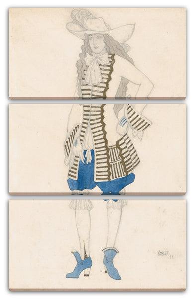Leinwandbild Léon Bakst - Kostümentwurf für einen Höfling, wahrscheinlich für das Ballett 'La Belle au Bois Dormant' (Dornröschen), uraufgeführt im Alhambra Theater in London, 1921
