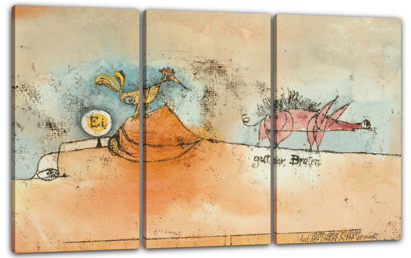 Leinwandbild Paul Klee - Wo die Eier und der gute Braten herkommen
