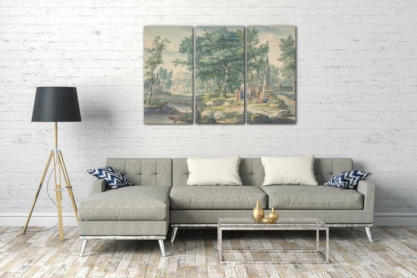 Leinwandbild Jan van Huysum - Arkadische Landschaft mit Figuren, die Musik machen