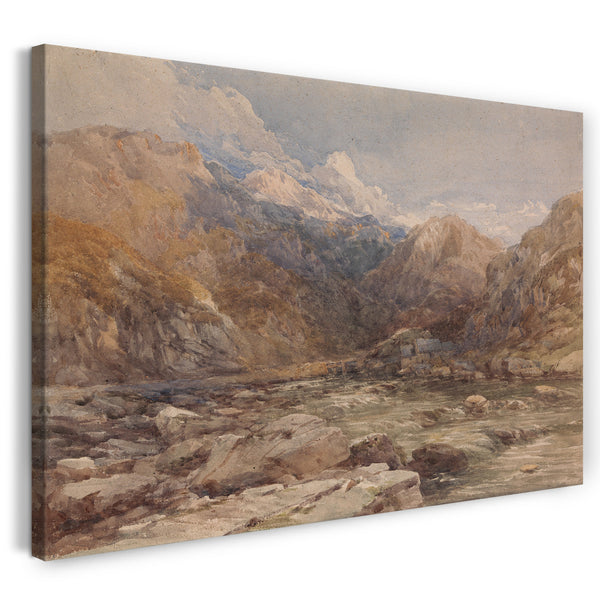 Leinwandbild David Cox - Flusslandschaft in Wales