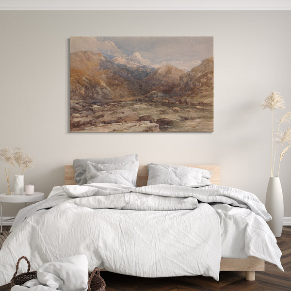 Leinwandbild David Cox - Flusslandschaft in Wales