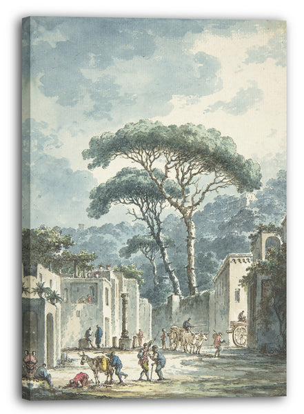 Leinwandbild Claude Louis Châtelet - Straße, die zur Grotte von Posillipo führt