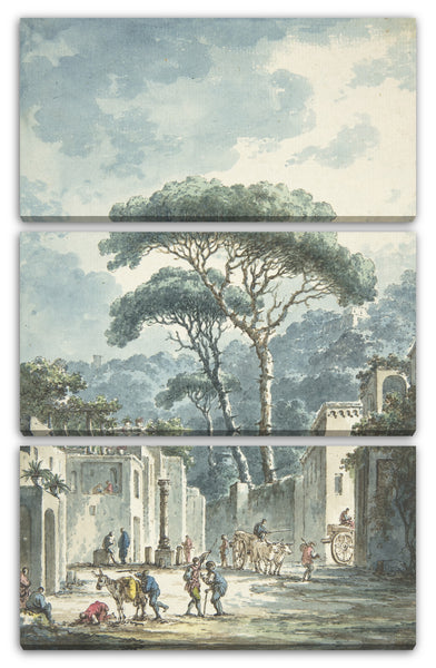 Leinwandbild Claude Louis Châtelet - Straße, die zur Grotte von Posillipo führt