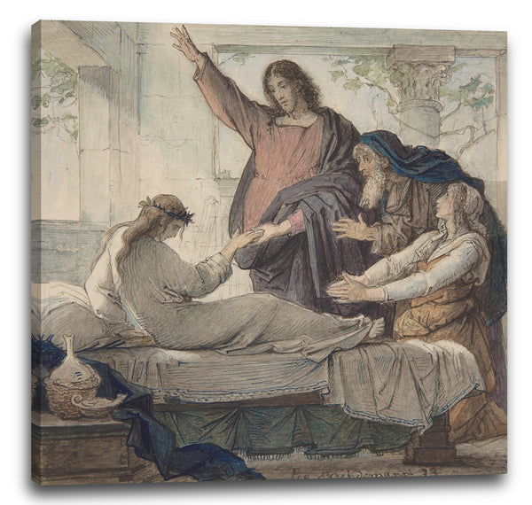 Leinwandbild Eduard Julius Friedrich Bendemann - Die Auferweckung der Tochter von Jairus